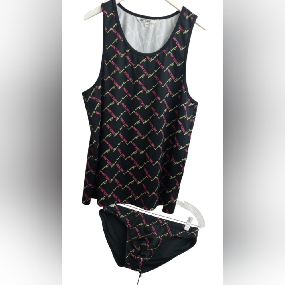 Trina Turk Mr Turk Parker Hurley 2 Piece Men Swimwear Black & Pink-Size M & S